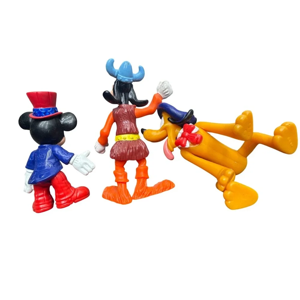 Vintage Disney Epcot Center PVC Figures Mickey Uncle Sam Goofy Viking‎ Pluto Lot